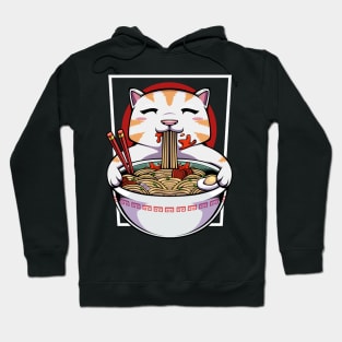 Cat - Cute Kawaii Noodle Soup Eating Kitty Hoodie